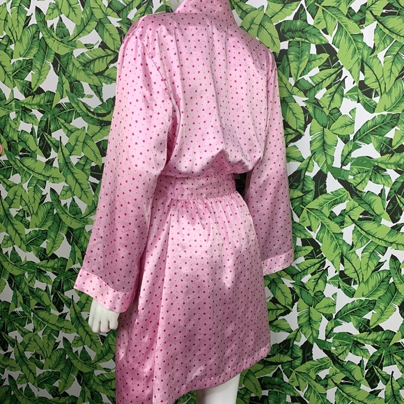 💖 Morgan Taylor Gown & Robe Set Women's Size M Valentine's Day Pink Hearts - Picture 5 of 9